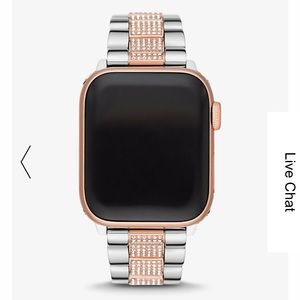 Pavé Two-Tone Strap Apple Watch Michael Kors 38mm 40mm Silver and Rose Gold